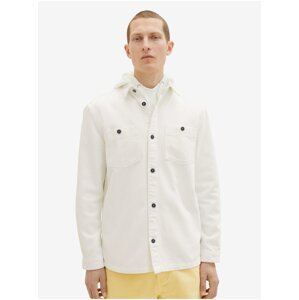 Bílá pánská svrchní džínová košile Tom Tailor - Pánské