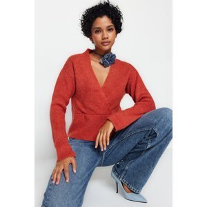 Trendyol Tile Soft Textured Double Breasted Knitwear Sweater