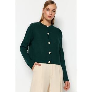 Trendyol Emerald Green Basic Knitwear Cardigan