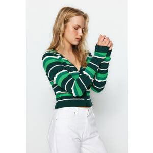 Trendyol Green Color Block Knitwear Cardigan