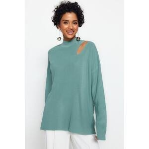Trendyol Mint Oversized Fit Window/Cut Out Knitwear Sweater