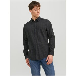 Tmavě zelená pánská kostkovaná košile Jack & Jones Gingham - Pánské