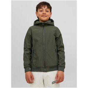 Khaki klučičí softshellová bunda Jack & Jones Basic - Kluci