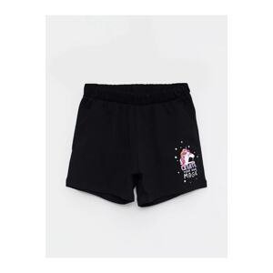 LC Waikiki Black&small Basic Girls' Shorts with an Elastic Waist.