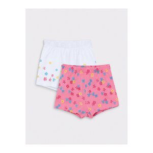 LC Waikiki Baby Girls' Shorts with Printed Elastic Waist 2-Pack