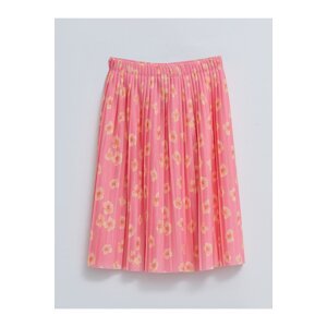 LC Waikiki Girl's Skirt with Elastic Waist, Patterned Pleated Skirt