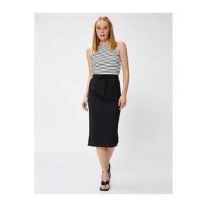 Koton Midi Skirt with Tie Waist