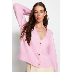 Trendyol Pink Basic Wide fit Soft Textured Knitwear Cardigan