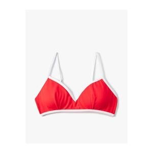 Koton Covered Triangle Bikini Top with Piping Detail