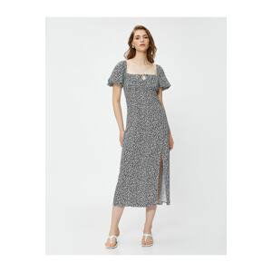 Koton Midi Dress with Window Detail and Slit Ecovero® Viscose