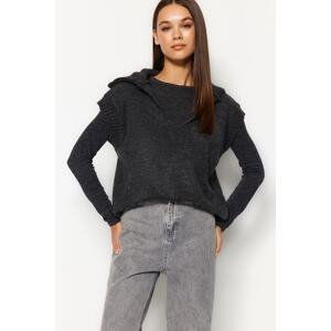 Trendyol Anthracite Soft Textured Polo Neck Knitwear Sweater