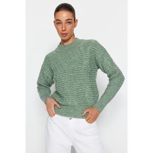 Trendyol Mint Soft Textured Crewneck Knitwear Sweater