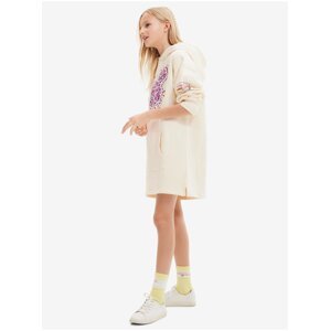 Krémové holčičí mikinové šaty s kapucí Desigual Emmline Disney - Holky