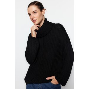 Trendyol Black Wide Fit Turtleneck Knitwear Sweater