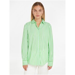 Světle zelená dámská pruhovaná košile Tommy Hilfiger - Dámské