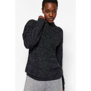 Trendyol Gray Soft Textured Crewneck Knitwear Sweater