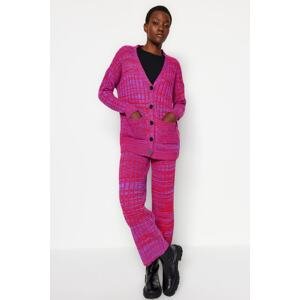 Trendyol Gradient Knitwear Bottom-Top Suit with Purple Pants