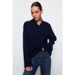 Trendyol Navy Blue Wide Fit Knitwear Sweater