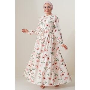 Bigdart 2144 Large Collar Hijab Dress - A.ecru