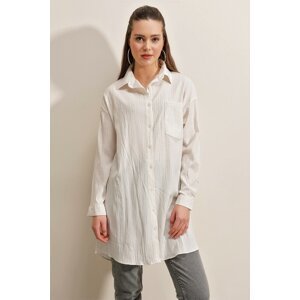 Bigdart 5884 Long, woven Shirt - White