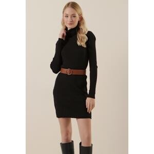 Bigdart 15797 Turtleneck Knitwear Dress - Black