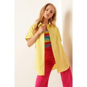 Bigdart 20120 Oversized Short Sleeve Shirt - Yellow