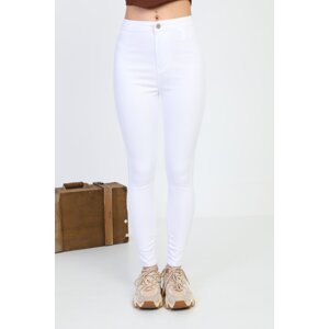 BİKELİFE Women's White Lycra Leggings Pants