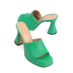 Capone Outfitters Capone Booty Toe Women's Single Strap Hourglass Heels Platform Pine Green Women's Slippers