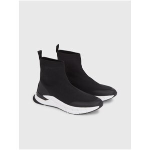 Černé pánské kotníkové slip on tenisky Calvin Klein Sock Boot Runne - Pánské