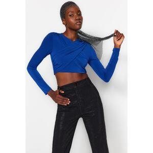 Trendyol Knitted Crop Blouse with Sax Knot