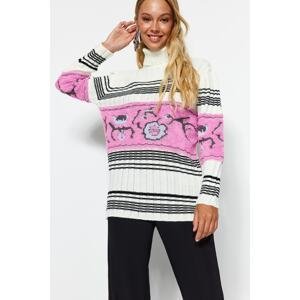 Trendyol Ecru Patterned Knitwear Sweater