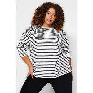 Trendyol Curve White Striped sweatshirt