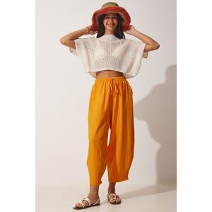 Happiness İstanbul Women's Orange Pocketed Auxiliary Baggy Pants