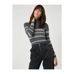 Koton Knitwear Turtleneck Sweater Slim Fit Cashmere Textured