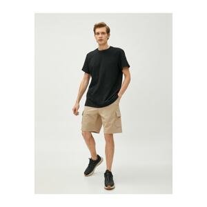 Koton Cargo Shorts With Lace-Up Waist, Slim Fit. Pocket Detailed.