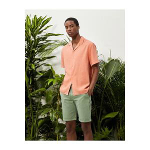 Koton Summer Shirt Short Sleeve Turn-down Collar Buttoned Cotton