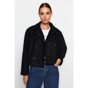 Trendyol Black Oversize Wide Cut Boucle Coat