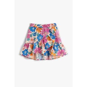 Koton Girls' Ecru Patterned Shorts &; Bermuda