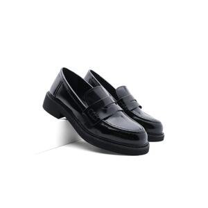 Marjin Women's Loafers Daily Classic Shoes Casual Loafers Backdrop Black Spread.