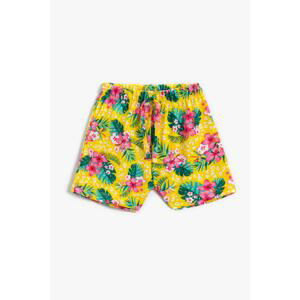 Koton Girls' Yellow Patterned Shorts &; Bermuda