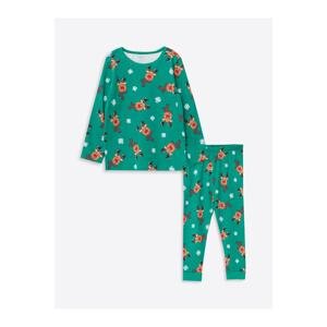LC Waikiki Christmas Themed Baby Boy Pajamas Set with Elastic Waist