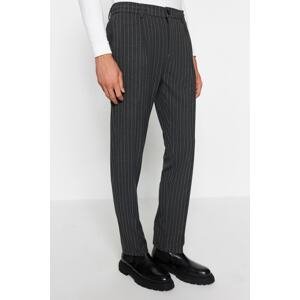 Trendyol Anthracite Men's Slim Fit Striped Trousers