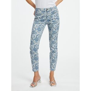 Orsay Modré dámské vzorované slim fit džíny - Dámské