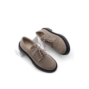 Marjin Women's Oxford Shoes with Lace-up Masculine Casual Shoes Tiat Mink Suede.