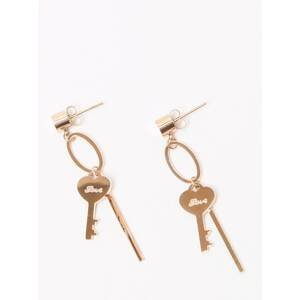 Earrings hanging gold key