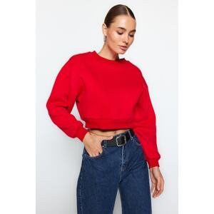 Trendyol Red Thick Fleece Inside Stitching Detail Regular/Regular Knitted Sweatshirt