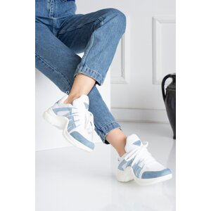 İnan Ayakkabı WOMEN'S BLUE&WHITE SNEAKERS WITH SNEAKERS Y2020