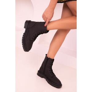 Soho Black Matte Women's Boots & Booties 17452