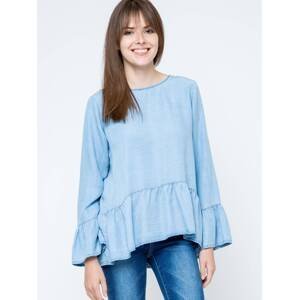Blouse Euphora a'la jeans fastened with buttons at the back blue