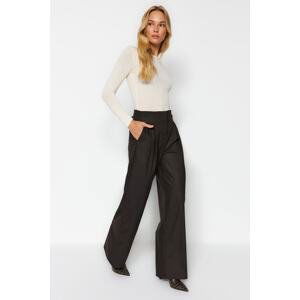 Trendyol Dark Brown Wide Leg Woven Trousers